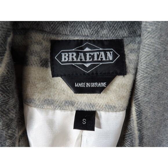 Braeton Small Wool Blazer Jacket Aztec Southwestern Gray Wool Office Career 90s - Picture 5 of 16